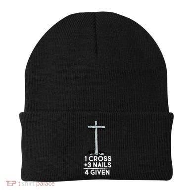 1 Cross Plus 3 Nails Equals 4 Given Beanie