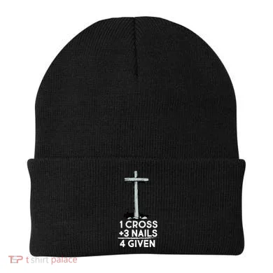 1 Cross Plus 3 Nails Equals 4 Given Beanie
