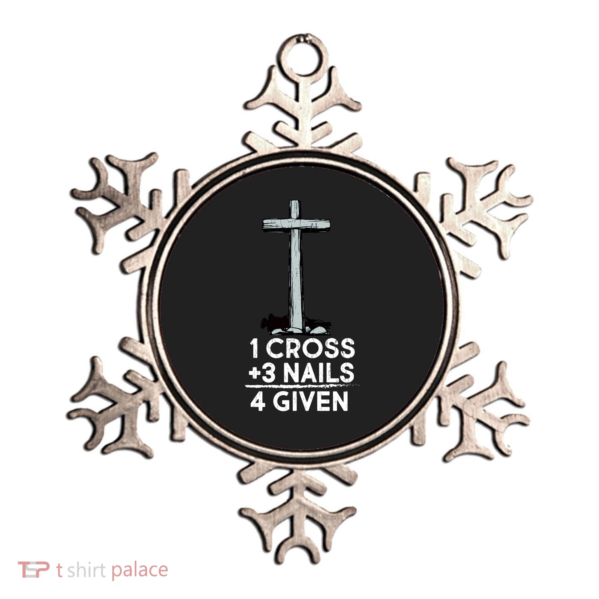1 Cross Plus 3 Nails Equals 4 Given Ornament