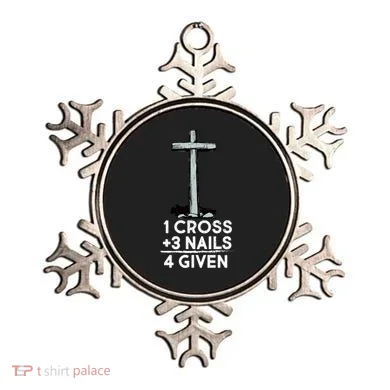 1 Cross Plus 3 Nails Equals 4 Given Ornament