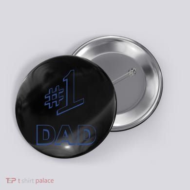 #1 Dad Number One Logo Button