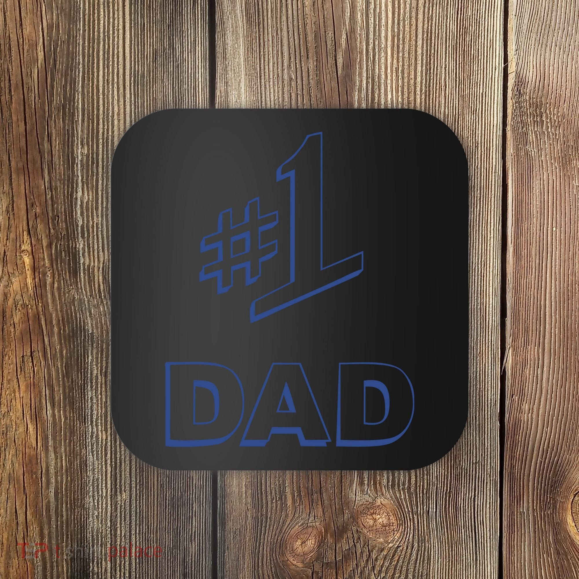 #1 Dad Number One Logo Coaster