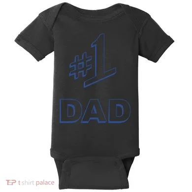 #1 Dad Number One Logo Baby Bodysuit