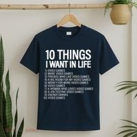 10 Things I Want In Life Funny Gamer T-Shirt thumb 2