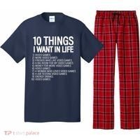 10 Things I Want In Life Funny Gamer Pajama Set thumb 0