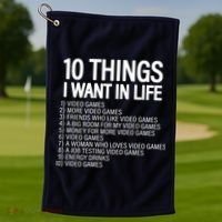 10 Things I Want In Life Funny Gamer Golf Towel thumb 1