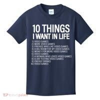 10 Things I Want In Life Funny Gamer Kids T-Shirt thumb 0