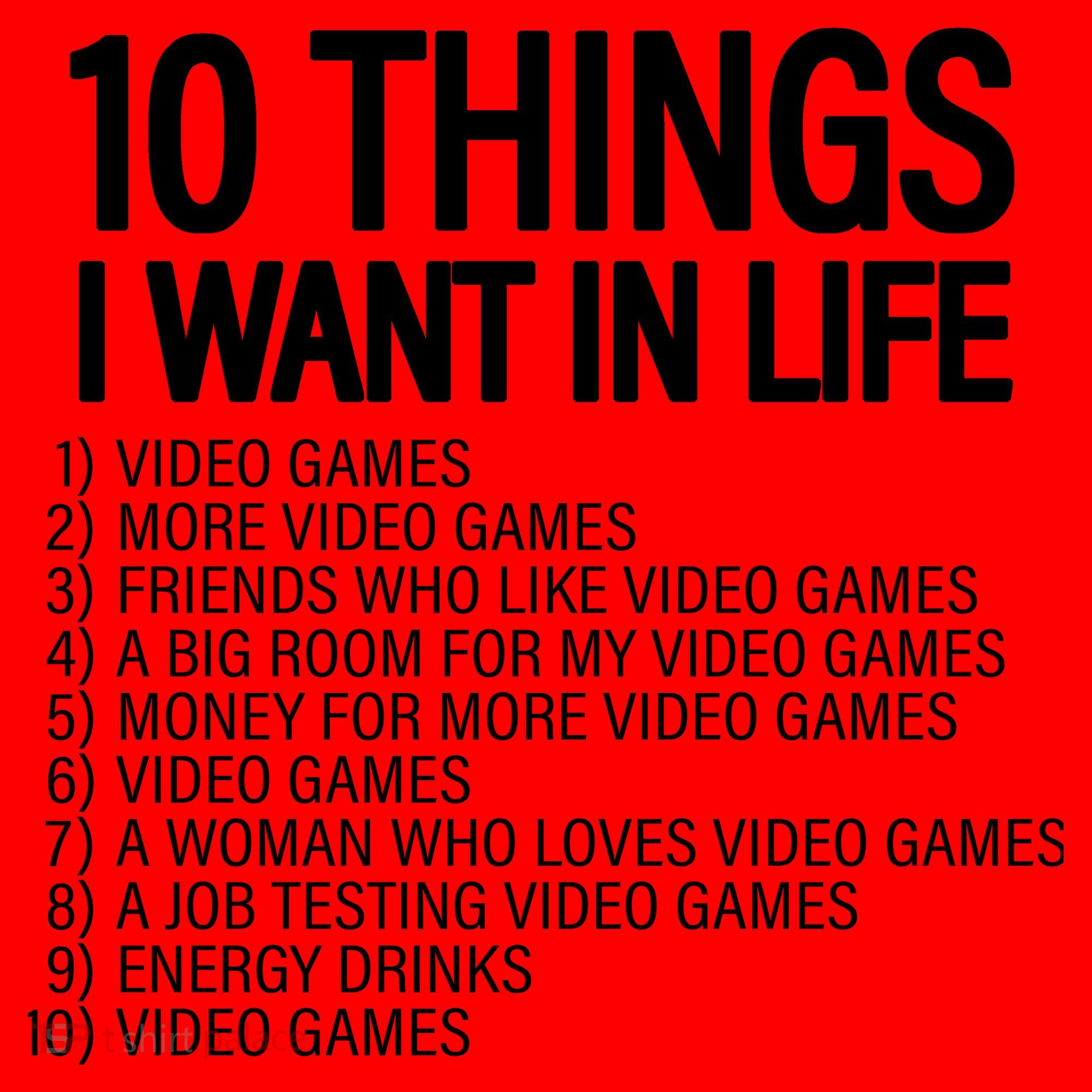 10 Things I Want In Life Funny Gamer Santa Hat