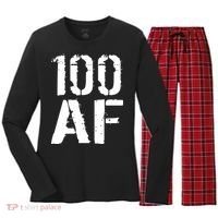 100 AF 100th Birthday Women's Long Sleeve Flannel Pajama Set  thumb 0