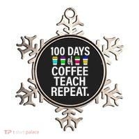100 Days Of Coffee Teaching Repeat School Ornament thumb 0