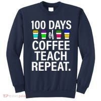 100 Days Of Coffee Teaching Repeat School Sweatshirt thumb 0