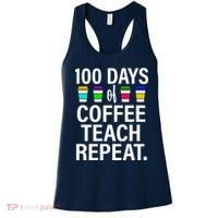 100 Days Of Coffee Teaching Repeat School Women's Tank Top thumb 0
