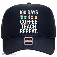 100 Days Of Coffee Teaching Repeat School Hat thumb 0