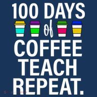 100 Days Of Coffee Teaching Repeat School Women's T-Shirt thumb 6