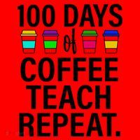 100 Days Of Coffee Teaching Repeat School Santa Hat thumb 1