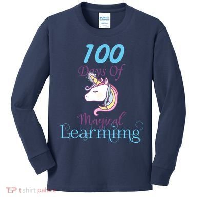 100 Days Of Magical Learning Kids Long Sleeve Shirt