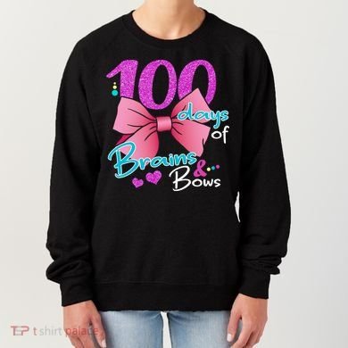 100 Days Of School Brains and Bows Women's Sweatshirt