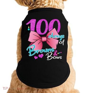100 Days Of School Brains and Bows Doggie Tank