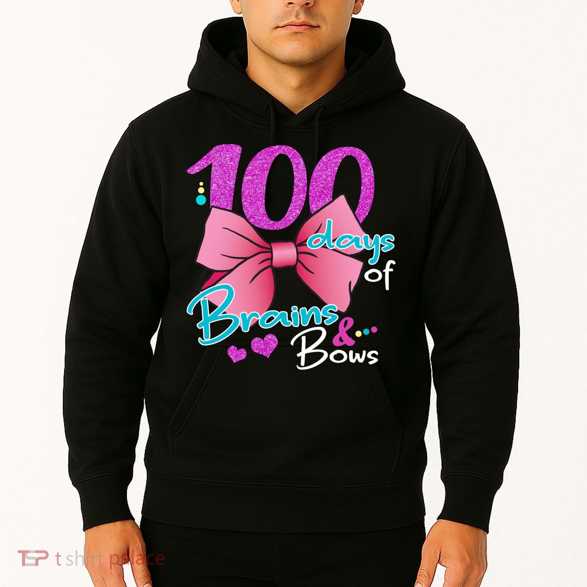 100 Days Of School Brains and Bows Hoodie