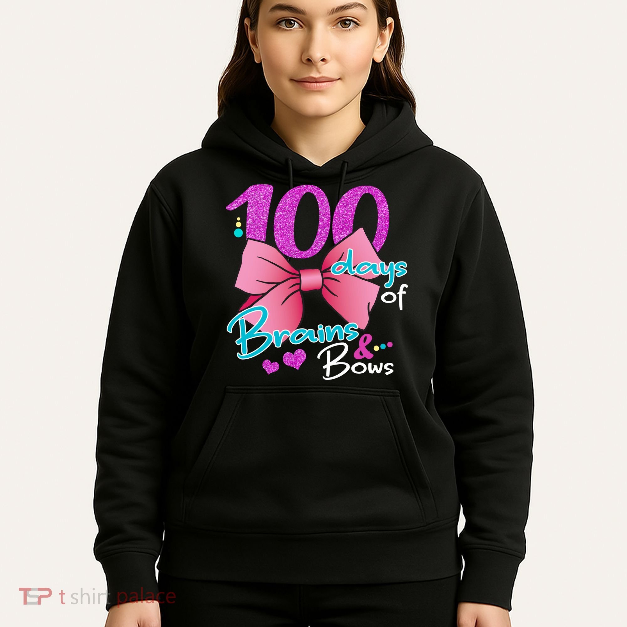 100 Days Of School Brains and Bows Hoodie