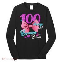 100 Days Of School Brains and Bows Long Sleeve Shirt thumb 0