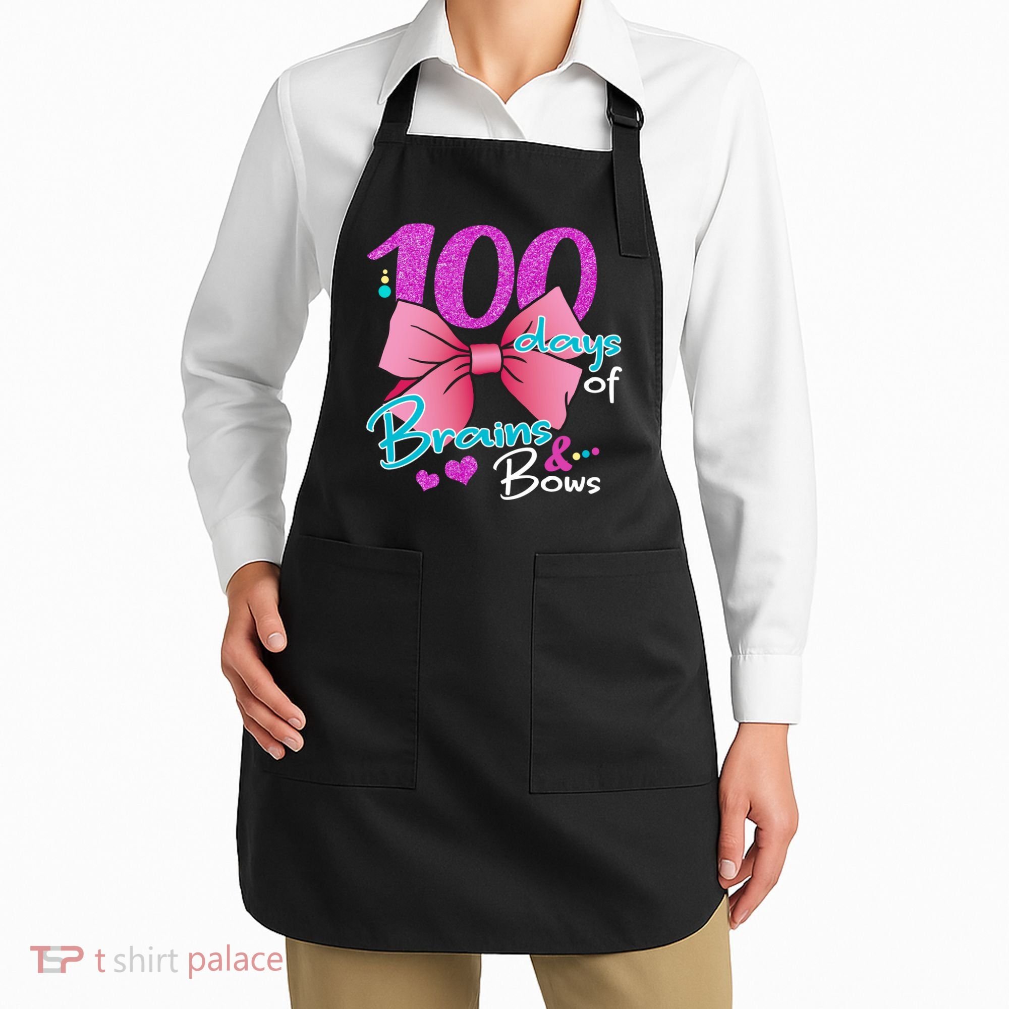 100 Days Of School Brains and Bows Apron