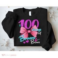 100 Days Of School Brains and Bows Sweatshirt thumb 2