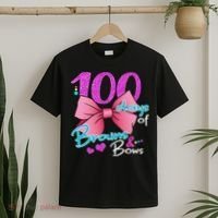 100 Days Of School Brains and Bows T-Shirt thumb 2