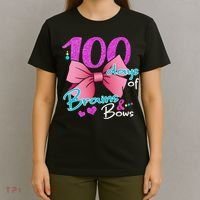 100 Days Of School Brains and Bows T-Shirt thumb 4