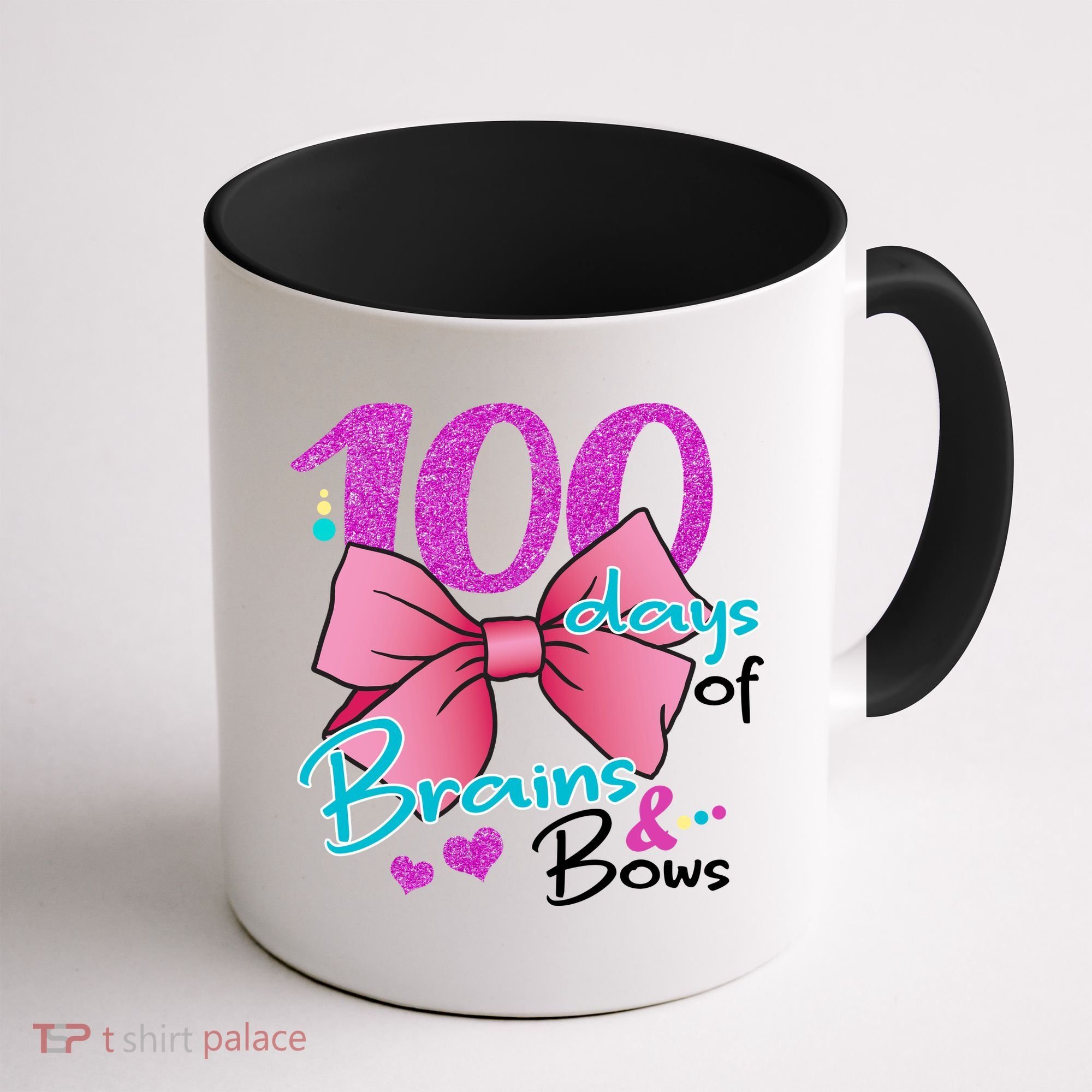 100 Days Of School Brains and Bows Coffee Mug