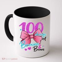 100 Days Of School Brains and Bows Coffee Mug thumb 0