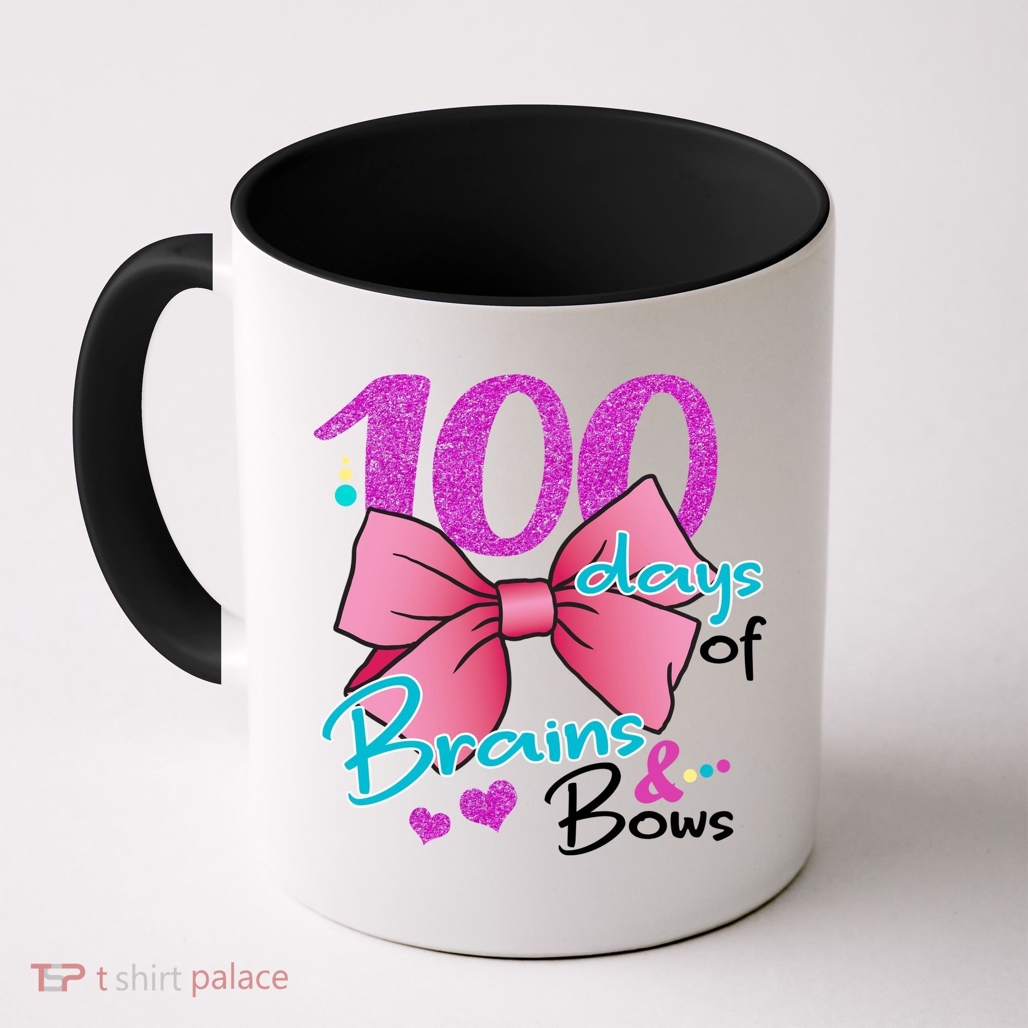 100 Days Of School Brains and Bows Coffee Mug