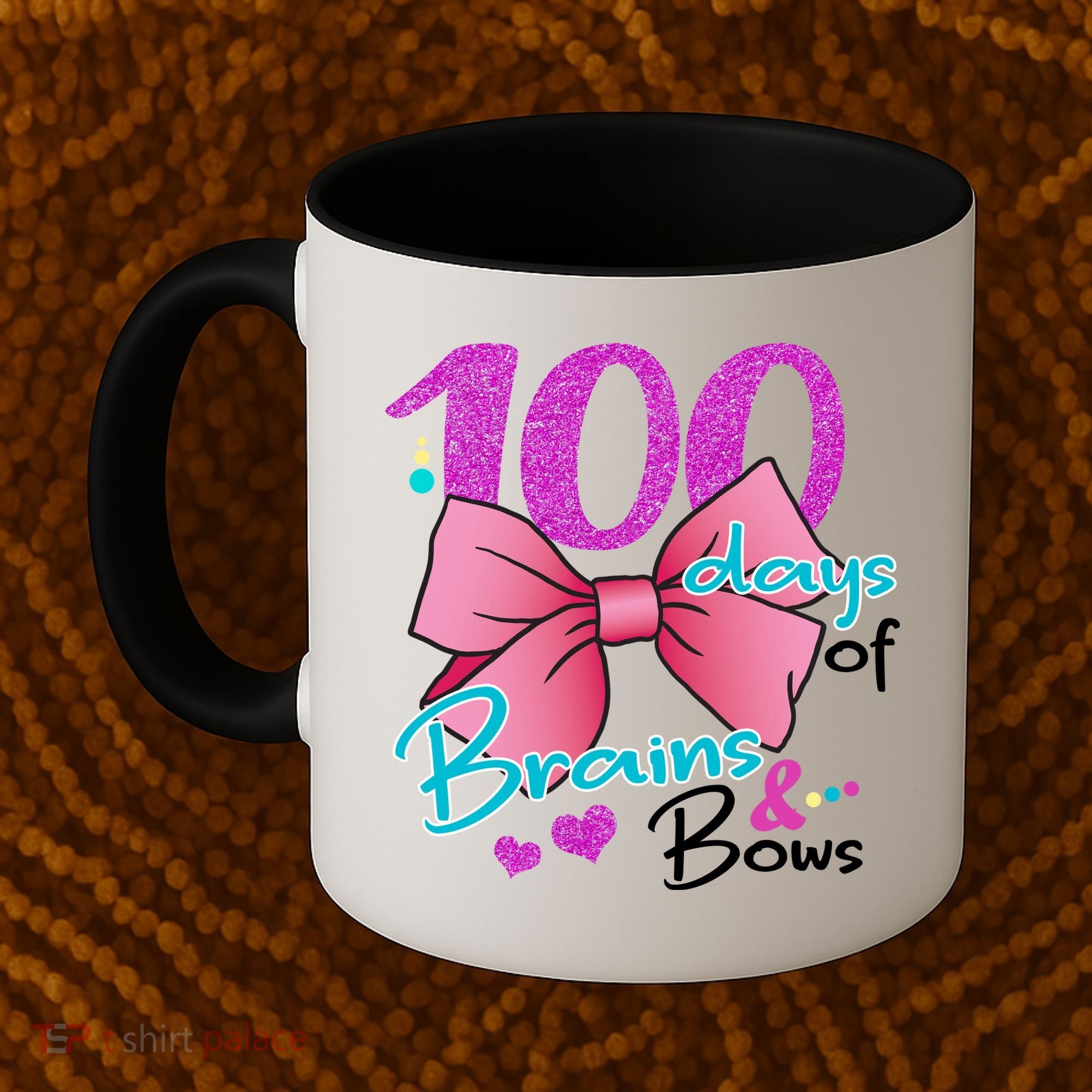 100 Days Of School Brains and Bows Coffee Mug