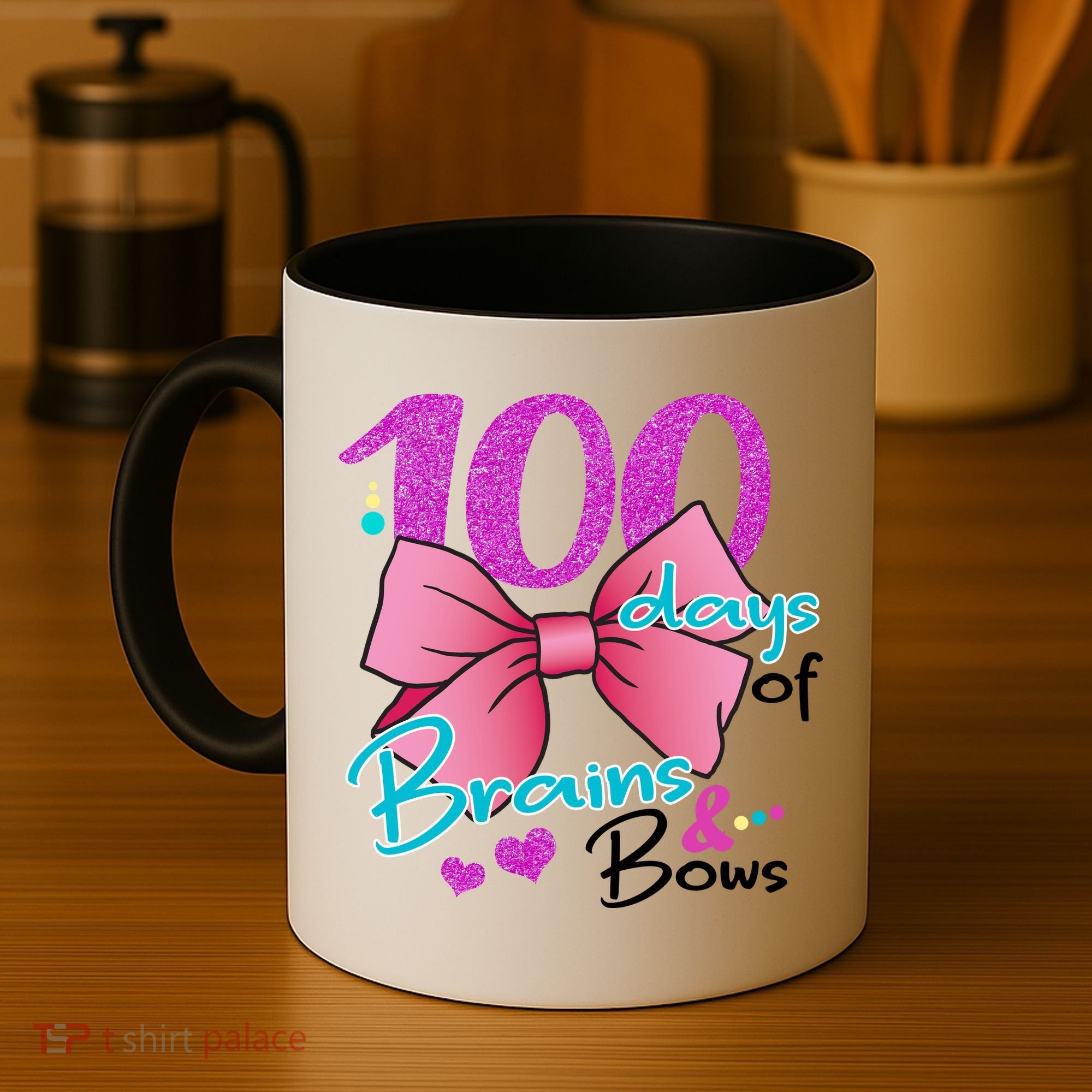 100 Days Of School Brains and Bows Coffee Mug