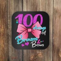 100 Days Of School Brains and Bows Coaster thumb 0