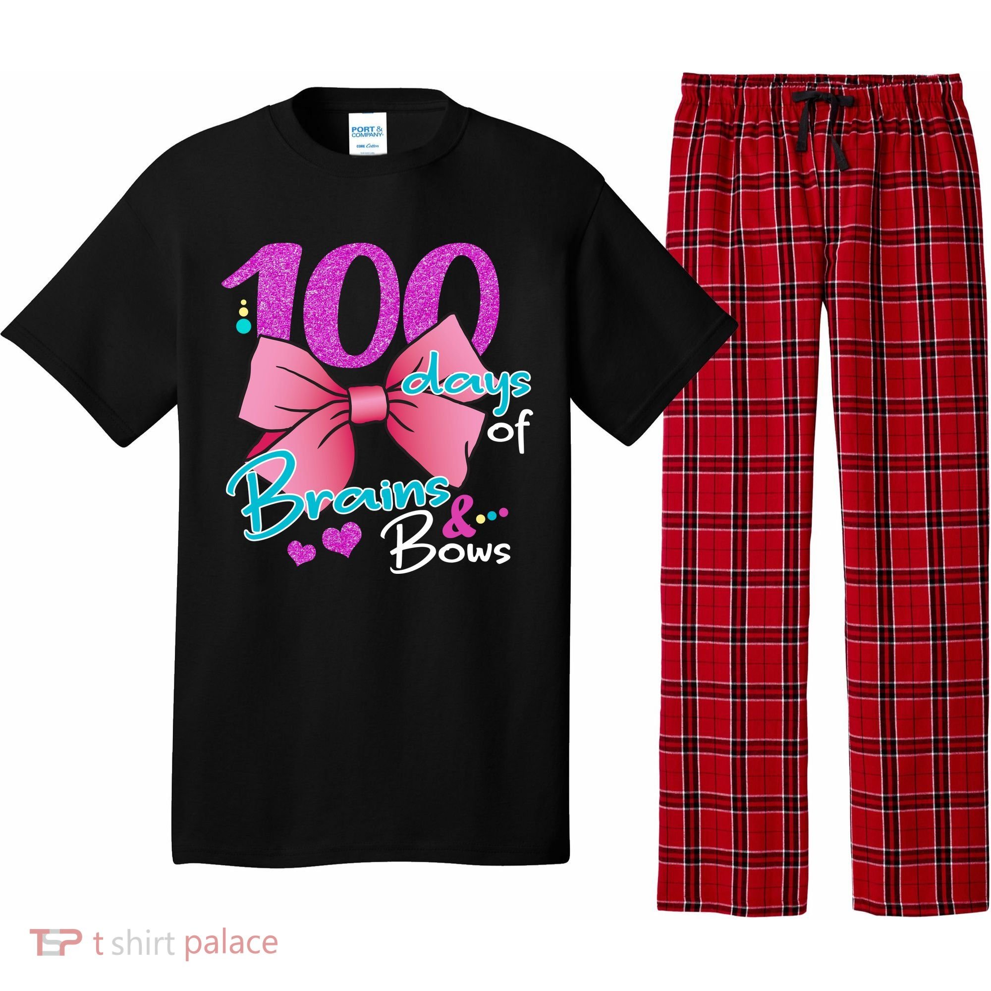 100 Days Of School Brains and Bows Pajama Set