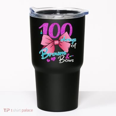 100 Days Of School Brains and Bows Tumbler