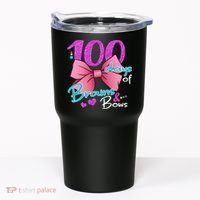 100 Days Of School Brains and Bows Tumbler thumb 0
