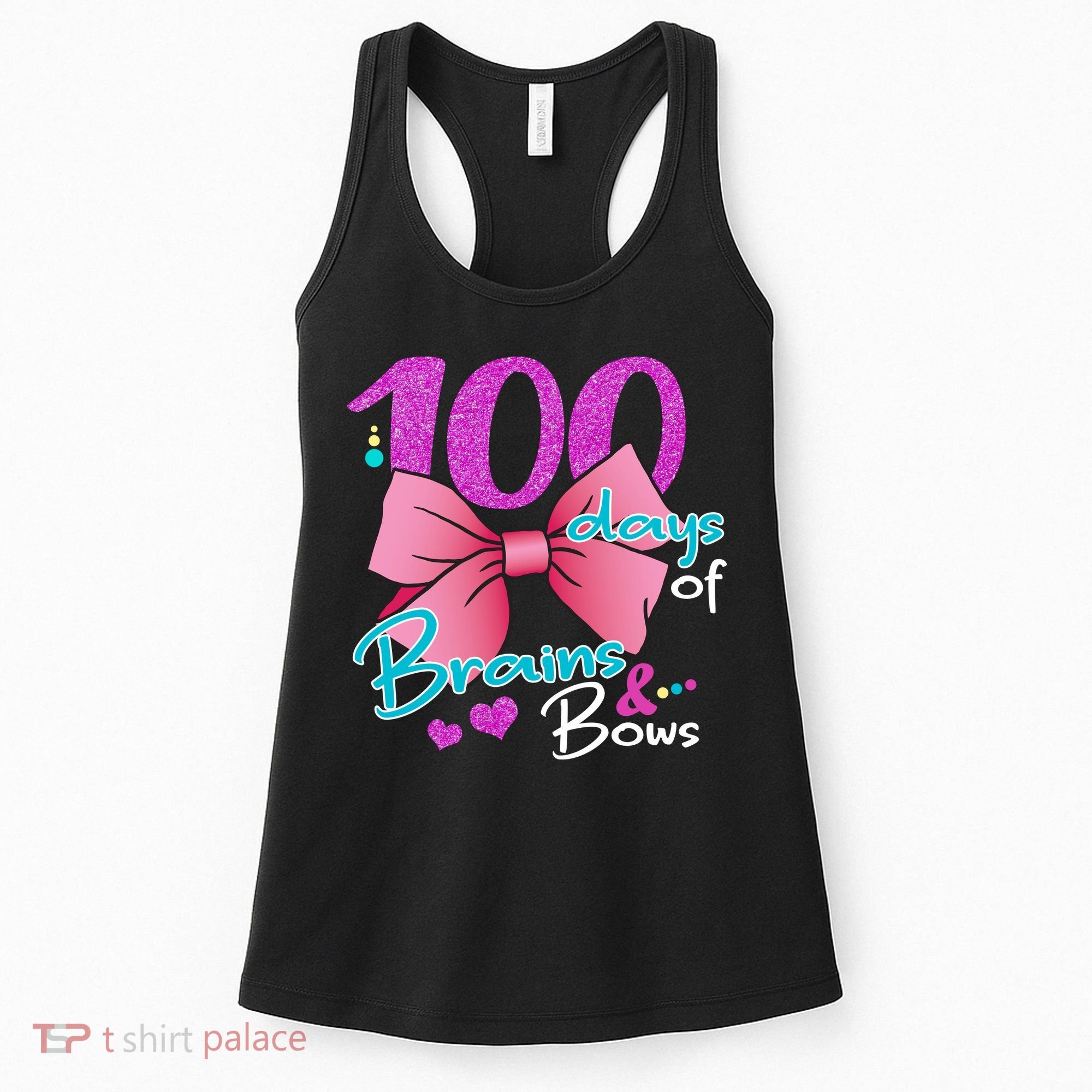 100 Days Of School Brains and Bows Women's Tank Top