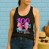 100 Days Of School Brains and Bows Women's Tank Top thumb 2