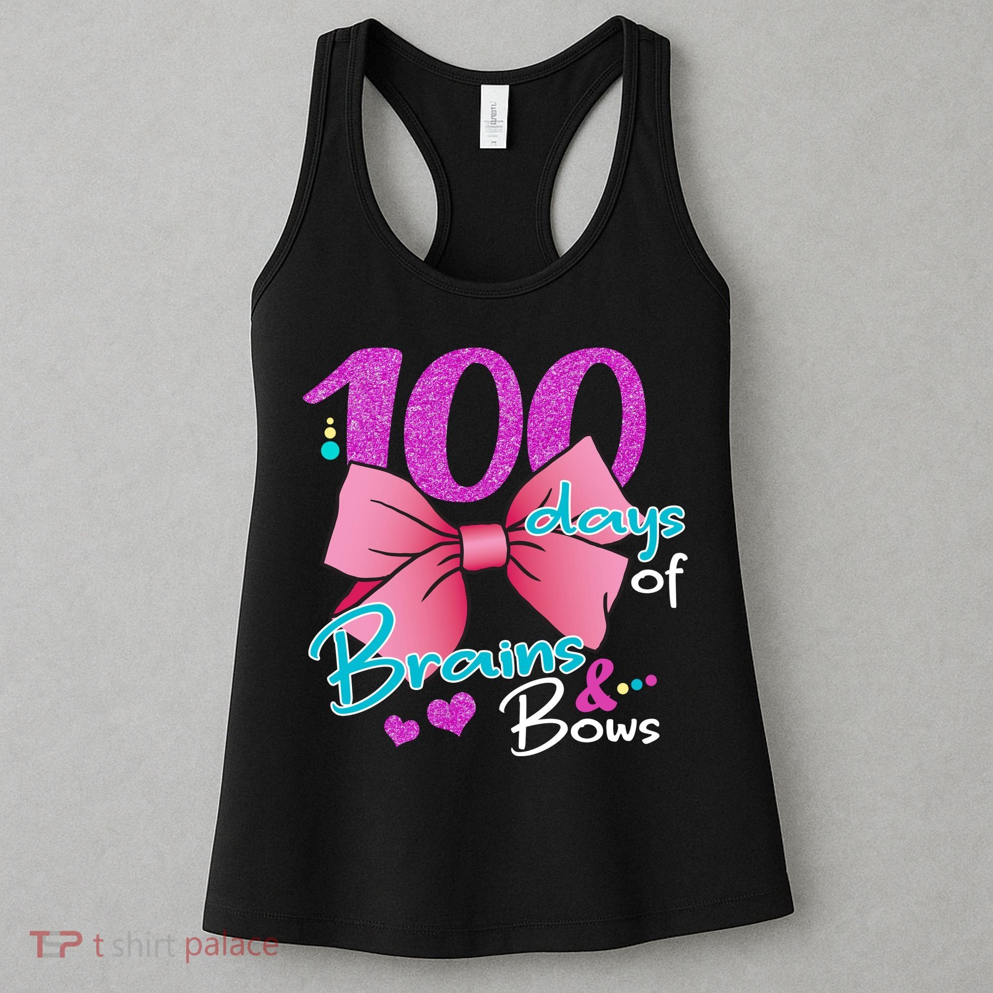 100 Days Of School Brains and Bows Women's Tank Top