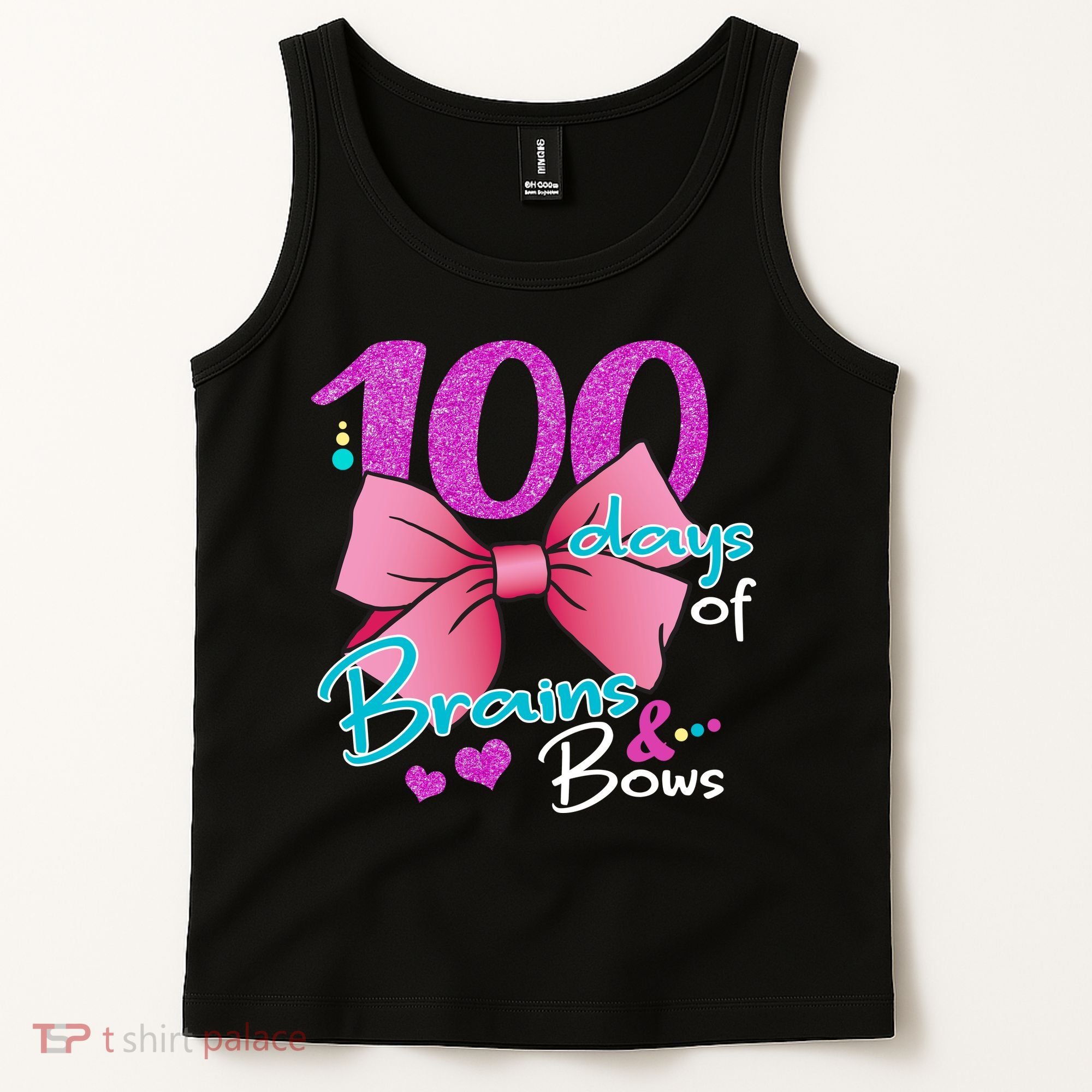100 Days Of School Brains and Bows Tank Top