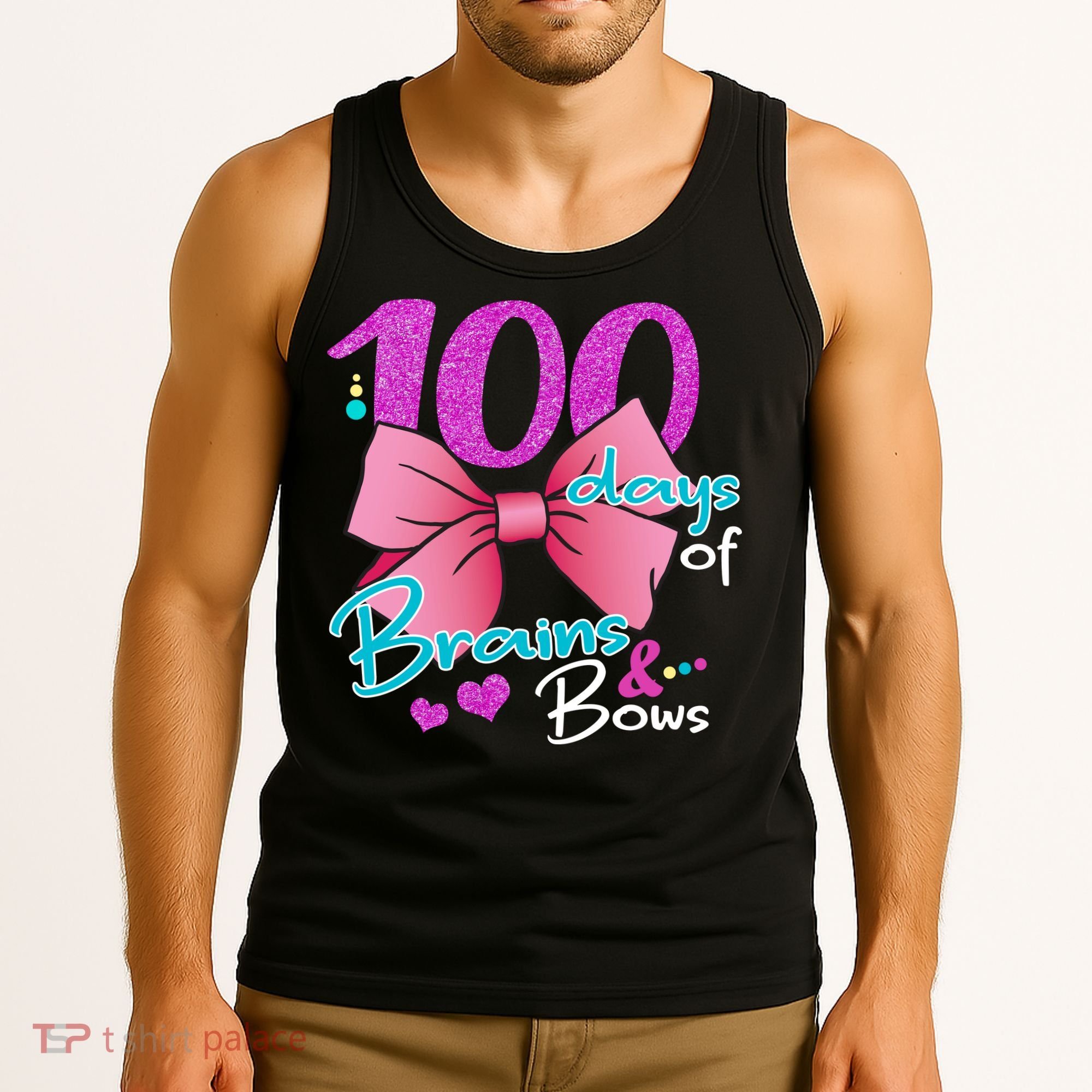 100 Days Of School Brains and Bows Tank Top