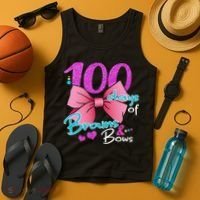 100 Days Of School Brains and Bows Tank Top thumb 4