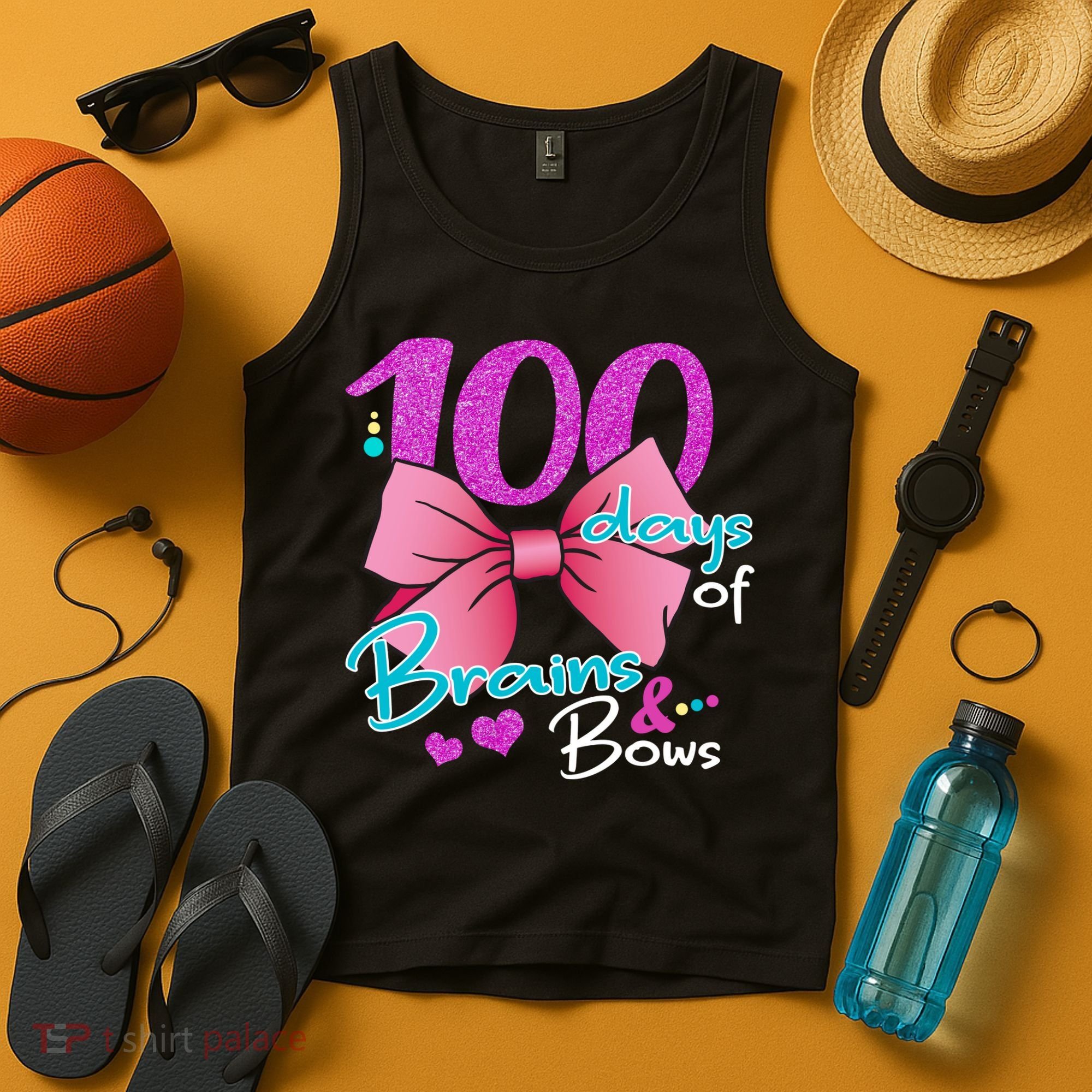 100 Days Of School Brains and Bows Tank Top