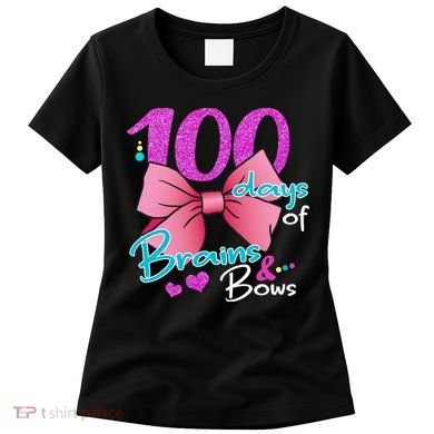 100 Days Of School Brains and Bows Women's T-Shirt