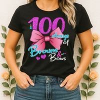 100 Days Of School Brains and Bows Women's T-Shirt thumb 2