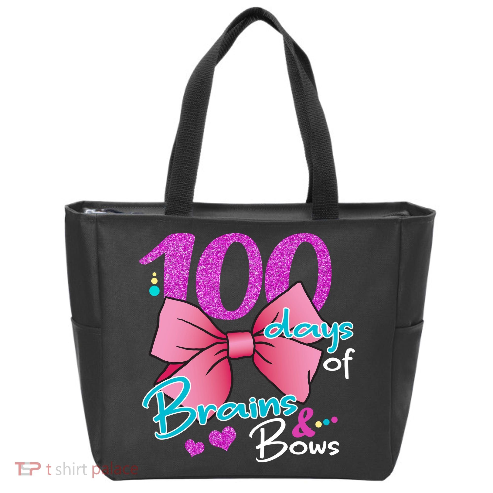 100 Days Of School Brains and Bows Tote Bag