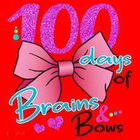 100 Days Of School Brains and Bows Santa Hat thumb 1