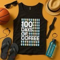 100 Days Of School (Coffee) Tank Top thumb 4